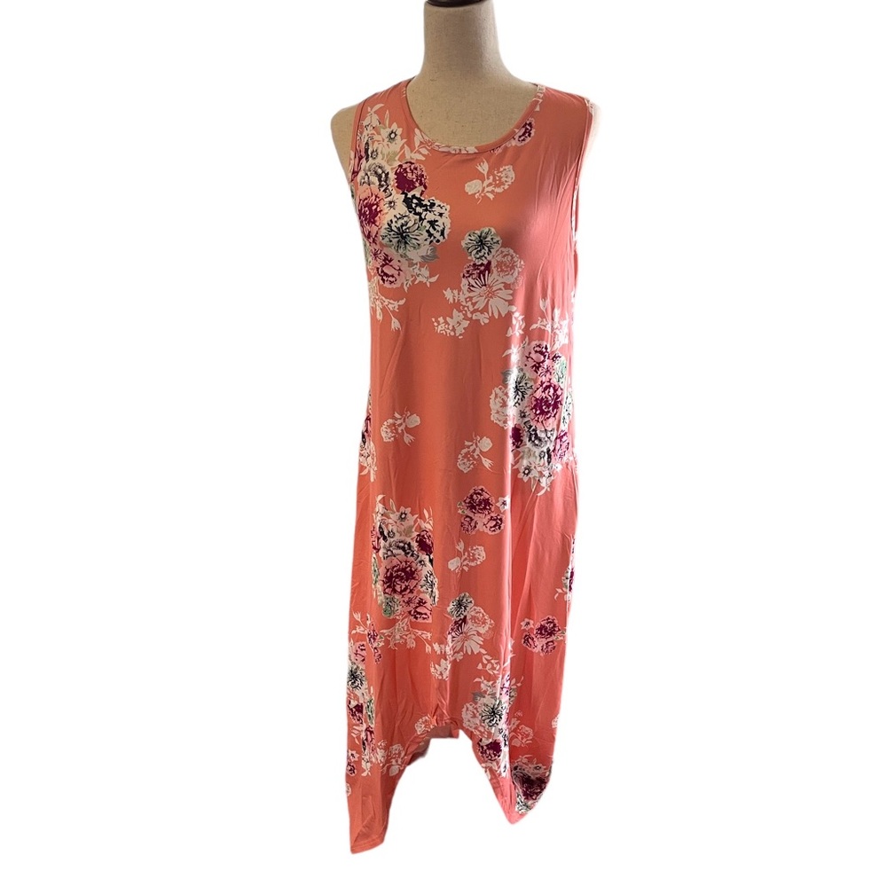 Peach floral beach dress